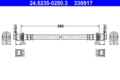 Brake Hose ATE 24.5235-0250.3