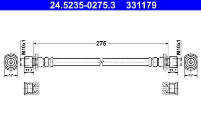 Brake Hose ATE 24.5235-0275.3