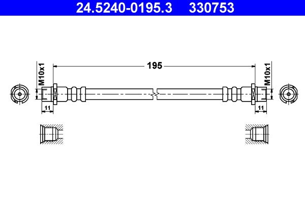 ATE 24.5240-0195.3 Brake Hose