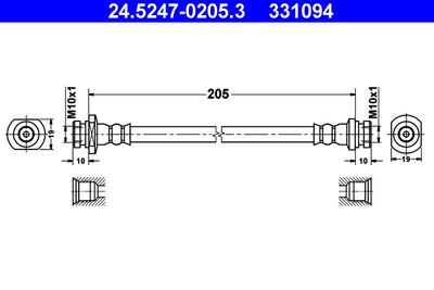 Brake Hose ATE 24.5247-0205.3