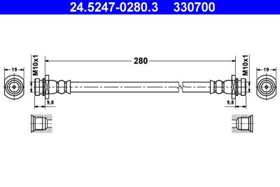 Brake Hose ATE 24.5247-0280.3