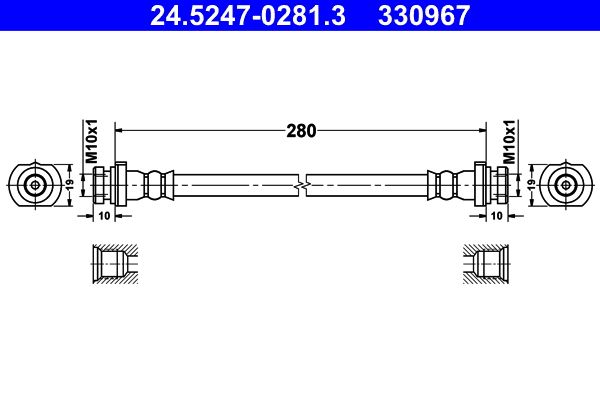 ATE 24.5247-0281.3 Brake Hose