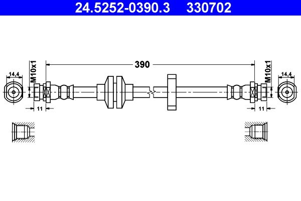 ATE 24.5252-0390.3 Brake Hose