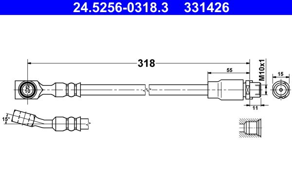 ATE 24.5256-0318.3 Brake Hose