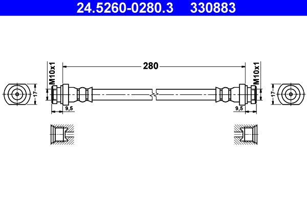 ATE 24.5260-0280.3 Brake Hose