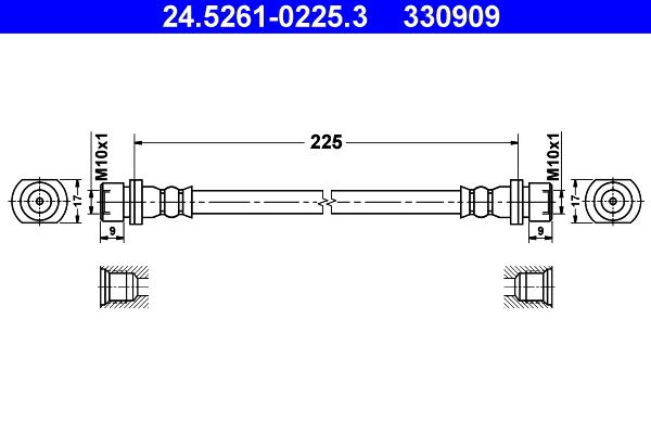 ATE 24.5261-0225.3 Brake Hose