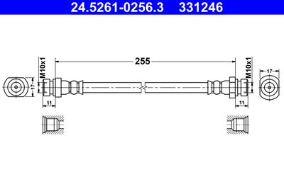 Brake Hose ATE 24.5261-0256.3
