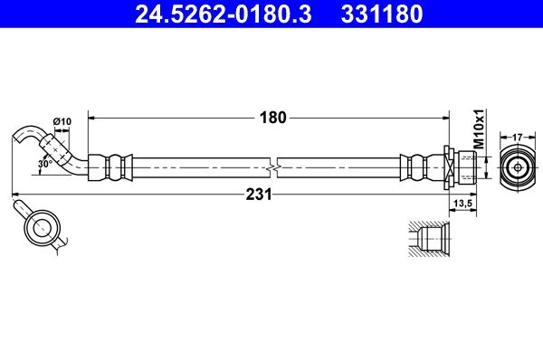 ATE 24.5262-0180.3 Brake Hose