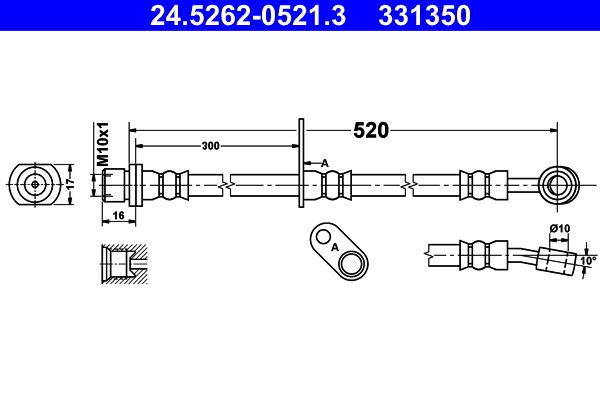 ATE 24.5262-0521.3 Brake Hose
