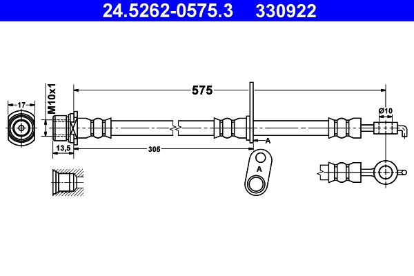 ATE 24.5262-0575.3 Brake Hose