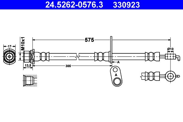 ATE 24.5262-0576.3 Brake Hose