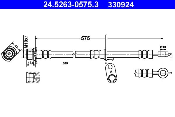 ATE 24.5263-0575.3 Brake Hose