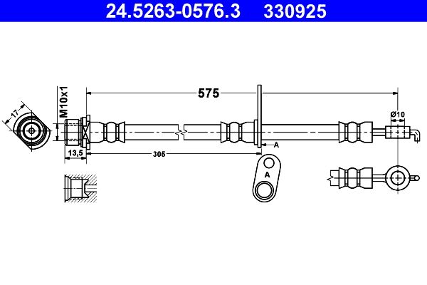 ATE 24.5263-0576.3 Brake Hose
