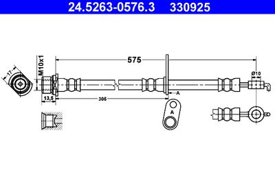 Brake Hose ATE 24.5263-0576.3