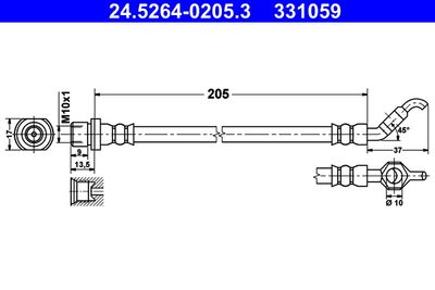 Brake Hose ATE 24.5264-0205.3