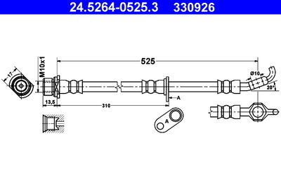 Brake Hose ATE 24.5264-0525.3