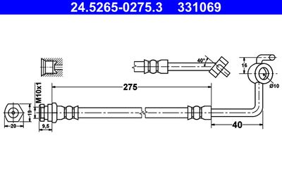Brake Hose ATE 24.5265-0275.3