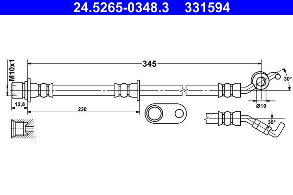 ATE 24.5265-0348.3 Brake Hose