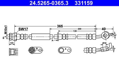 Brake Hose ATE 24.5265-0365.3