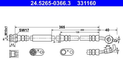 Brake Hose ATE 24.5265-0366.3