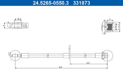 Brake Hose ATE 24.5265-0550.3