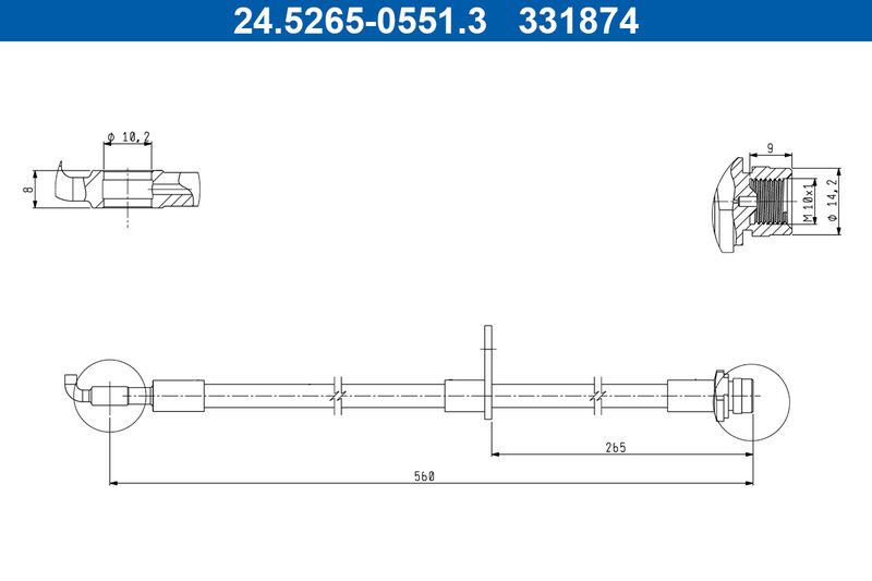 ATE 24.5265-0551.3 Brake Hose