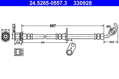 Brake Hose ATE 24.5265-0557.3