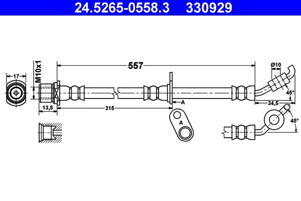 ATE 24.5265-0558.3 Brake Hose
