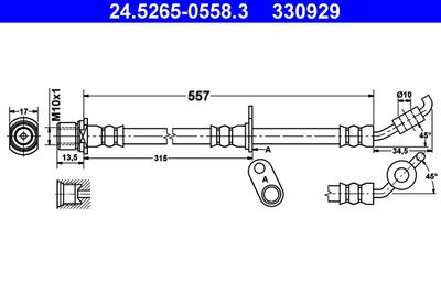 Brake Hose ATE 24.5265-0558.3