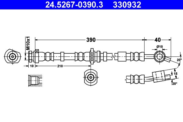 ATE 24.5267-0390.3 Brake Hose