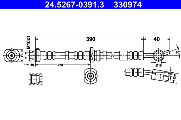 ATE 24.5267-0391.3 Brake Hose