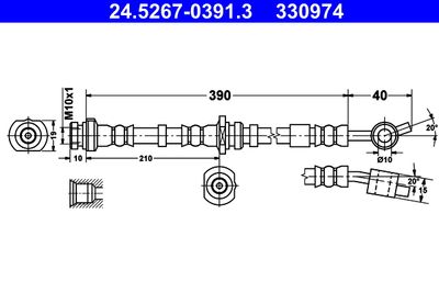 Brake Hose ATE 24.5267-0391.3