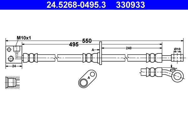 ATE 24.5268-0495.3 Brake Hose