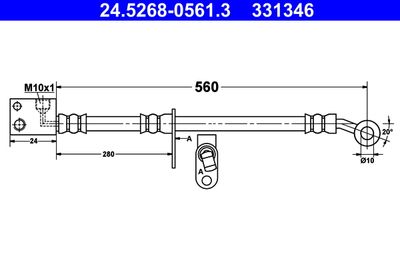 Brake Hose ATE 24.5268-0561.3