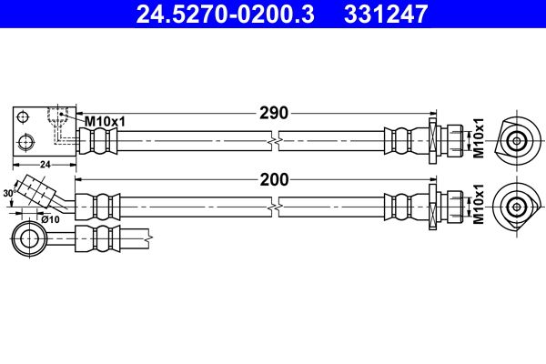 ATE 24.5270-0200.3 Brake Hose