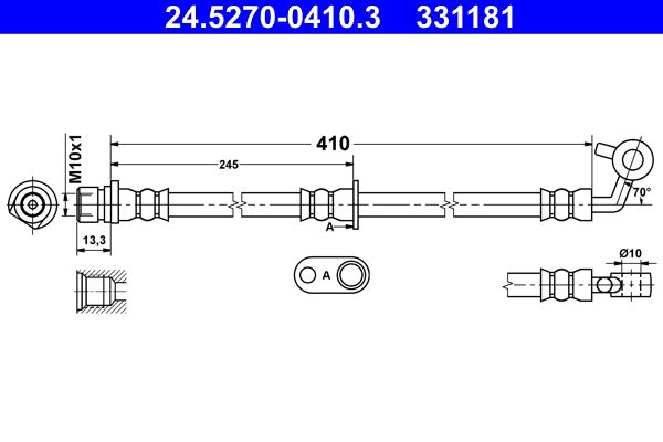 ATE 24.5270-0410.3 Brake Hose