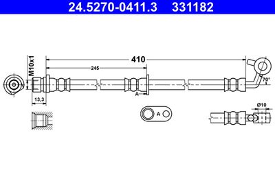 Brake Hose ATE 24.5270-0411.3