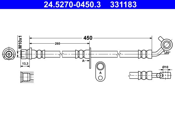 ATE 24.5270-0450.3 Brake Hose