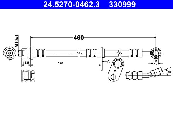 ATE 24.5270-0462.3 Brake Hose