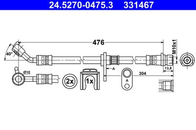 Brake Hose ATE 24.5270-0475.3