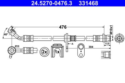 Brake Hose ATE 24.5270-0476.3