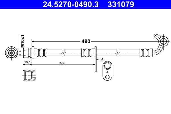ATE 24.5270-0490.3 Brake Hose
