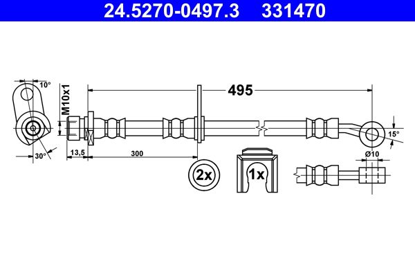 ATE 24.5270-0497.3 Brake Hose