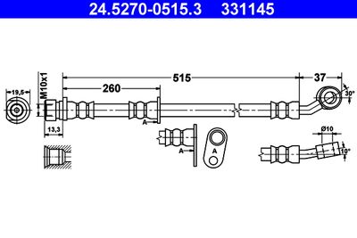Brake Hose ATE 24.5270-0515.3