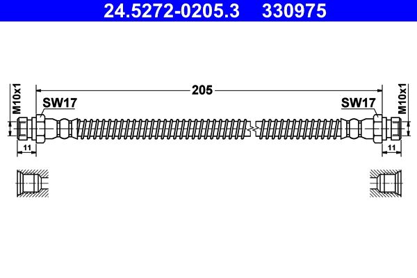 ATE 24.5272-0205.3 Brake Hose