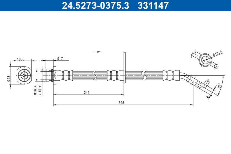 ATE 24.5273-0375.3 Brake Hose