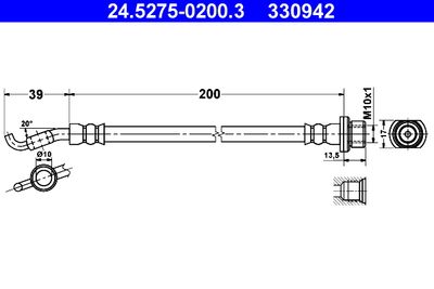 Brake Hose ATE 24.5275-0200.3