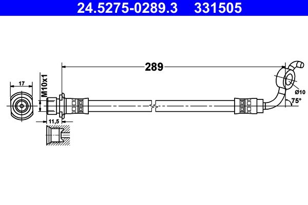 ATE 24.5275-0289.3 Brake Hose