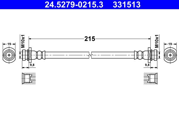 ATE 24.5279-0215.3 Brake Hose