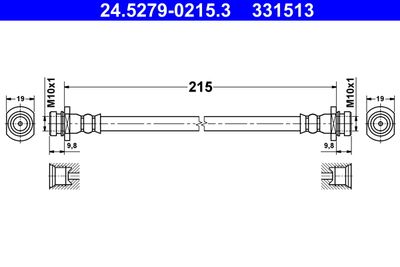 Brake Hose ATE 24.5279-0215.3